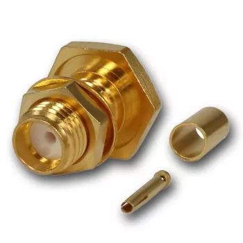 Telegärtner SMA-bus crimp inbouwbus voor RG-316/U, verguld, 50 Ohm, DC-6 GHz J01151A0001Z