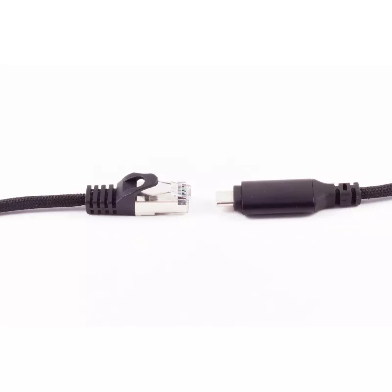 SHIVERPEAKS USB-C naar RJ45 Gigabit Ethernet-adapterkabel, aluminium, zwart, 1m (BS14-51025)