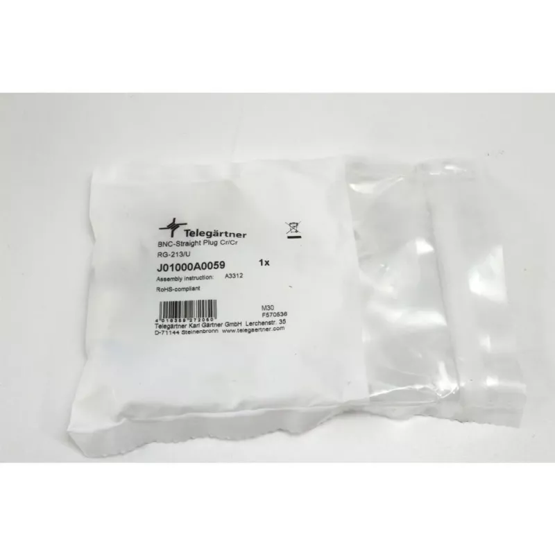 Telegärtner BNC-krimpkabelstekker, 50 Ohm, RG-213/U, 1 stuk (J01000A0059)