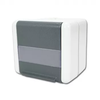 TELEGÄRTNER H02000A0069 AMJ-S K Cat.6A afgeschermde 2-poorts RJ45 datadoos, lichtgrijs/wit