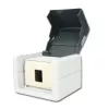 TELEGÄRTNER H02000A0069 AMJ-S K Cat.6A afgeschermde 2-poorts RJ45 datadoos, lichtgrijs/wit