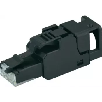 TELEGÄRTNER UFP8 RJ45 veldconfectieerbare stekker, Cat 6a, onafgeschermd, gereedschapsloze IDC, met knikbescherming J00026A3000