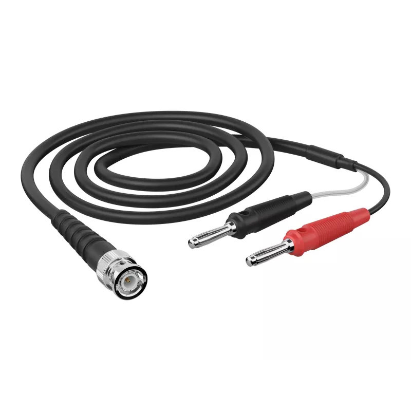 Telegärtner L00010A1845 1m BNC naar dual-banaan coaxiale meetkabel, zwart