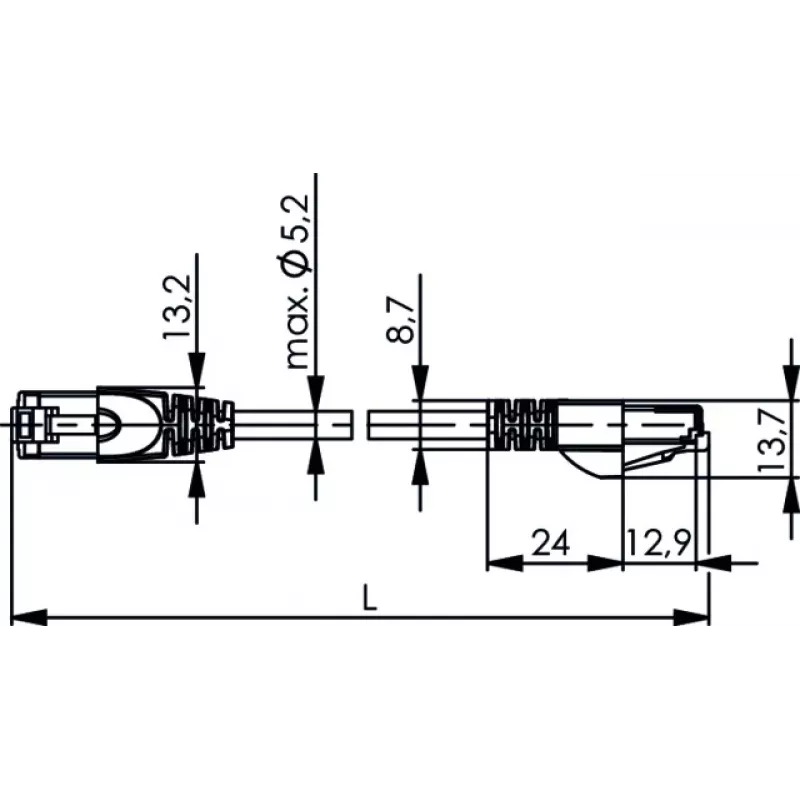 TELEGÄRTNER Cat.6A S/FTP-patchkabel, 1,5 m, blauw, LSZH, RJ45, 500 MHz L00001A0288