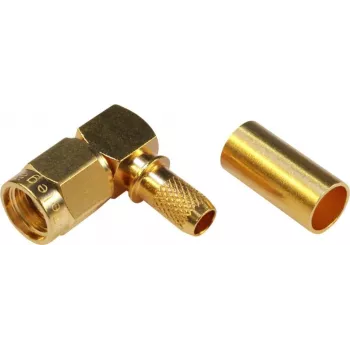 TELEGÄRTNER SMA reverse plug connector, haaks, 50 Ohm, crimp/solderen, verguld, J01150R0031