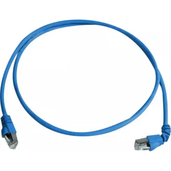 Telegärtner Cat 6A S/FTP-patchkabel, PiMF, blauw, 2,0 m, één uiteinde haaks L00001A0159
