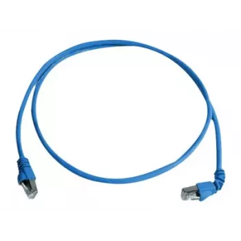 Telegärtner S/FTP Cat 6A-patchkabel, PiMF, 3,0 m, blauw, één haakse RJ45, LSZH L00002A0177