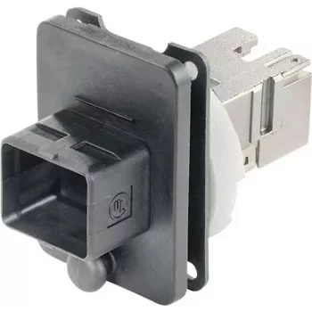 TELEGÄRTNER J80020A0005 RJ45 flensbus koppelset variant 4, 8P8C, Cat.6A, afgeschermd, zwart