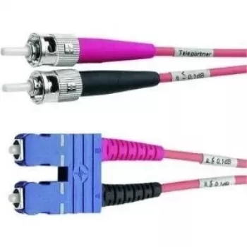 Telegärtner ST naar SC duplex multimode OM4 glasvezel-patchkabel, 50/125µm, 3 m, aqua L00892A0072