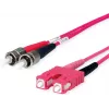 Telegärtner ST naar SC duplex multimode OM4 glasvezel-patchkabel, 50/125µm, 3 m, aqua L00892A0072