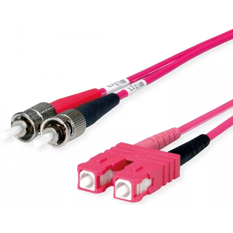 Telegärtner ST naar SC duplex multimode OM4 glasvezel-patchkabel, 50/125µm, 3 m, aqua L00892A0072