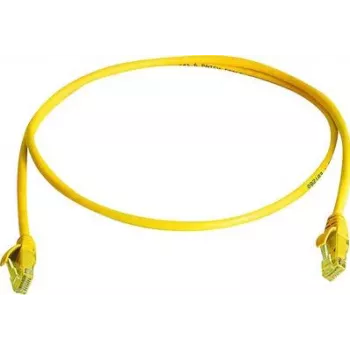 Telegärtner 100008205 RJ45-patchkabel, CAT 5e, 1,0 m, geel, U/UTP, LSZH, met knikbescherming