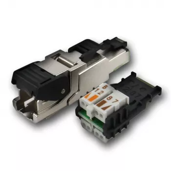 TELEGÄRTNER DataVoice Office Cat.6A afgeschermde RJ45 veldconfectoneerbare stekker, 5-9 mm J00026A2003
