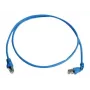 Telegärtner S/FTP Cat 6A-patchkabel, PiMF, 1,0 m, blauw, één haakse RJ45, LSZH, 10 Gbps L00000A0198