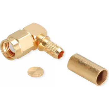 TELEGÄRTNER RP-SMA haakse crimpstekker voor RG-58C/U, 50 Ohm, verguld