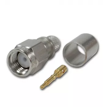 Telegärtner SMA straight plug crimp G30 (1,5/3,8), H 155, Low Loss 1,4/3,8 crimp/crimp coaxiale stekker J01150A0618