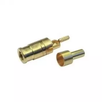 Telegärtner SMB bus PCB connector, recht, 50 Ohm, verguld