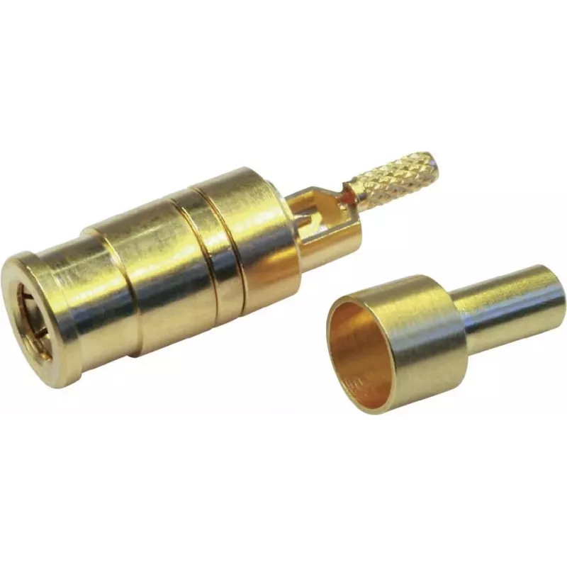 Telegärtner SMB bus PCB connector, recht, 50 Ohm, verguld