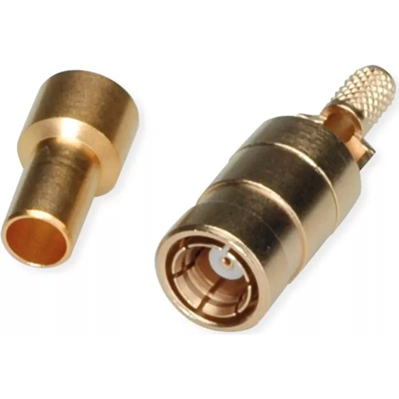 Telegärtner SMB bus PCB connector, recht, 50 Ohm, verguld