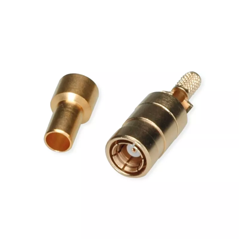 Telegärtner SMB bus PCB connector, recht, 50 Ohm, verguld