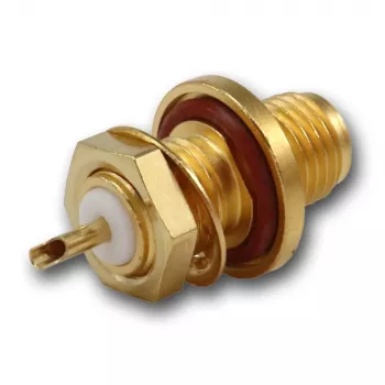 Telegärtner SMA-inbouwbus, frontmontage, dichtring, Z27, goud, 5-pack (J01151A1081)