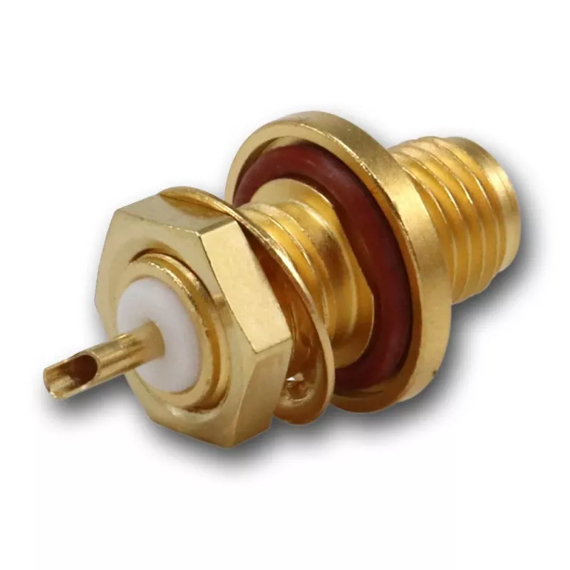 Telegärtner SMA-inbouwbus, frontmontage, dichtring, Z27, goud, 5-pack (J01151A1081)