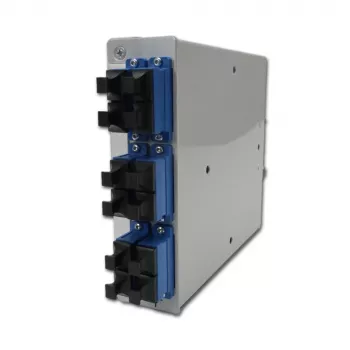 Telegärtner STX DIN-rail glasvezelverdeler, 6x SC duplex singlemode, 12-vezel lascassette, pigtails, lasgereed H82050E0002