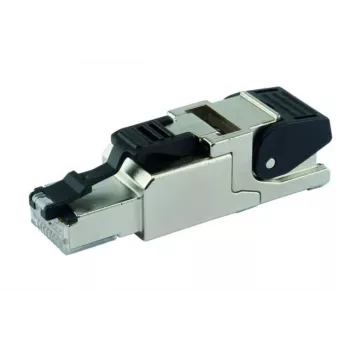 Telegärtner J00026A2113 RJ45 Cat.6A veldmontage-stekker, afgeschermd, IP67, roestvrij staal, zwart