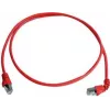 Telegärtner S/FTP Cat 6A patchkabel, PiMF, 1m, rood, één haakse stekker, LSZH L00000A0196