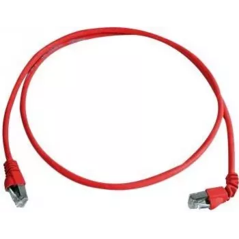 Telegärtner S/FTP Cat 6A patchkabel, PiMF, 1m, rood, één haakse stekker, LSZH L00000A0196