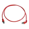 Telegärtner S/FTP Cat 6A patchkabel, PiMF, 1m, rood, één haakse stekker, LSZH L00000A0196