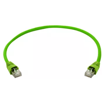 Telegärtner 100008111 RJ45-patchkabel, CAT 6a SF/UTP, 0,5 m, groen, met knikbescherming-tule