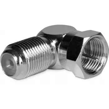 TechniSat 0000/3318 F-stekker haakse adapter, F-stekker naar F-bus, 75 Ohm, vernikkeld