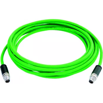 TELEGÄRTNER Cat.6A Industrial Ethernet patchkabel, M12 X-coded stekker naar M12 X-coded stekker, 1,0 m, PUR groen L80000A0001