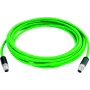 TELEGÄRTNER Cat.6A Industrial Ethernet patchkabel, M12 X-coded stekker naar M12 X-coded stekker, 1,0 m, PUR groen L80000A0001