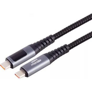 S CONN MAXIMUM CONNECTIVITY USB-C naar USB-C oplaadkabel, 240W PD, geïntegreerd display, 1m 14-59025