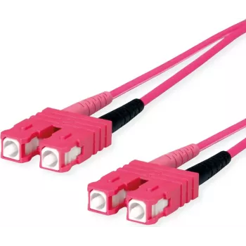 Telegärtner L00880A0028 SC naar SC OM4 duplex glasvezel patchkabel, 1 m, violet