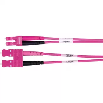 Telegärtner L00890A0111 OM4 duplex glasvezel patchkabel, SC naar LC, LSZH, violet, 1 m