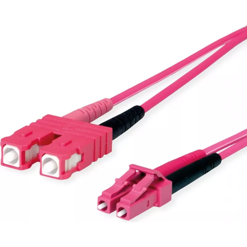 Telegärtner L00890A0111 OM4 duplex glasvezel patchkabel, SC naar LC, LSZH, violet, 1 m