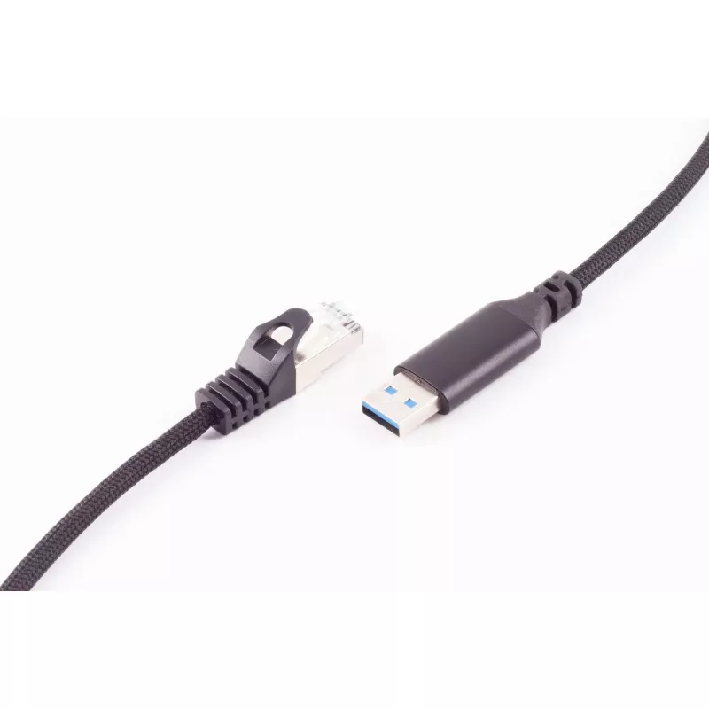 SHIVERPEAKS USB-A naar RJ45 Gigabit Ethernet adapterkabel, 1m, zwart BS14-52025