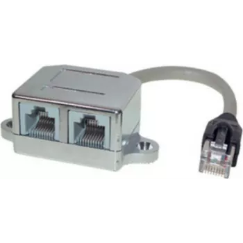 S CONN MAXIMUM CONNECTIVITY RJ45 telefoon-/ethernetsplitter-adapter, Cat. 5e, afgeschermd, 0,1 m, zwart 75002-2