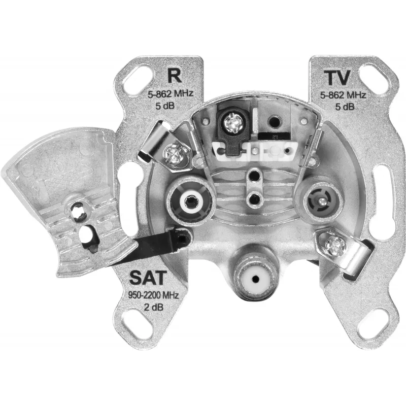 TechniSat TECHNIPRO SV600 V2 3-gats antenne-wandcontactdoos met DC-diode-ontkoppeling (tv, radio, SAT) 0004/3075