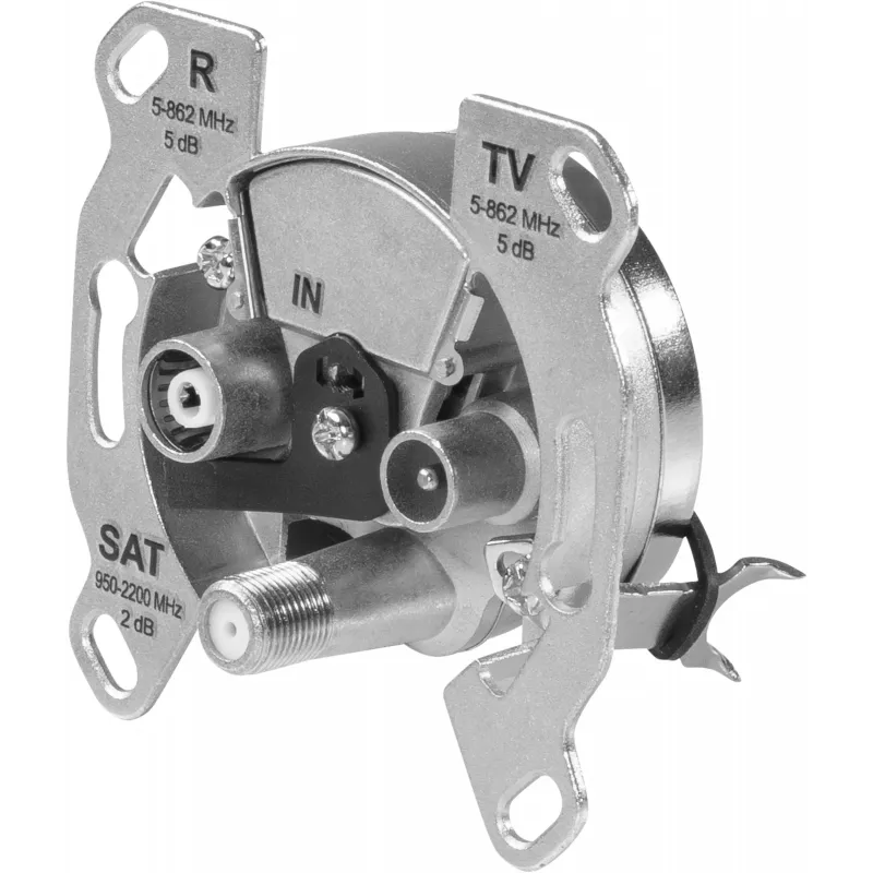 TechniSat TECHNIPRO SV600 V2 3-gats antenne-wandcontactdoos met DC-diode-ontkoppeling (tv, radio, SAT) 0004/3075