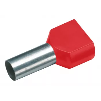 Cimco 187706 twin-adereindhuls, 1 mm², deels geïsoleerd, rood, 100 stuks