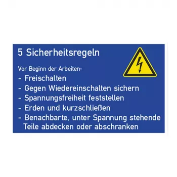 Cimco GS 5 veiligheidsregels bord 200x120x1 mm, PVC, Duits, wandmontage 182746