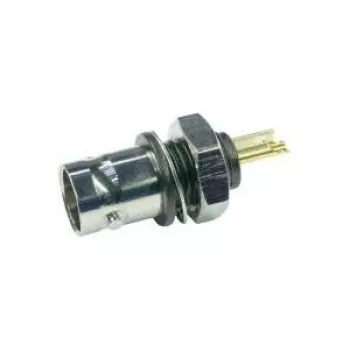 Telegärtner BNC-inbouwbus, geïsoleerd 50 Ohm, zwarte isolatiefles, vergulde contacten, 4 GHz, 1 stk.