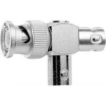 Telegärtner BNC T-adapter, BNC-stekker naar 2x BNC-bus, 50 Ohm, vernikkeld messing, vergulde contacten J01005A0004