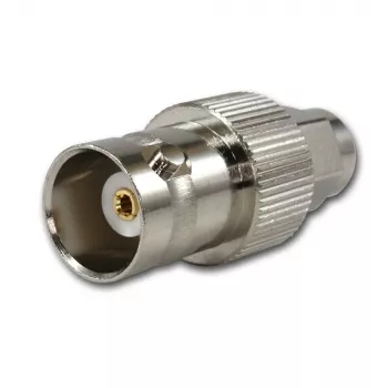 Telegärtner BNC-bus naar SMA-stekker HF coaxiale adapter, 50 Ohm, DC-4 GHz, vernikkeld messing, J01008A0025