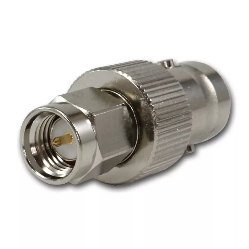 Telegärtner BNC-bus naar SMA-stekker HF coaxiale adapter, 50 Ohm, DC-4 GHz, vernikkeld messing, J01008A0025