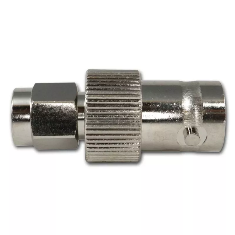 Telegärtner BNC-bus naar SMA-stekker HF coaxiale adapter, 50 Ohm, DC-4 GHz, vernikkeld messing, J01008A0025